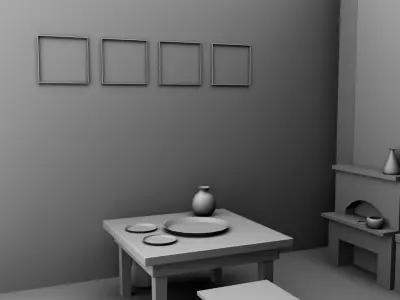 CARTOON ROOM Low-poly 3D model