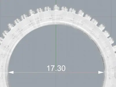 Diamond Pave Band Ring Printable 3D Model 3D print model
