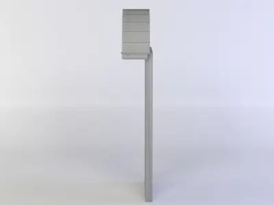 Door wooden Low-poly 3D model 2