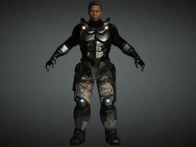 AAA Sci-Fi  Male  Character 01 Low-poly 3D model