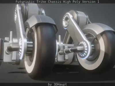 Futuristic Trike Chassis High Poly Version 1 3D model