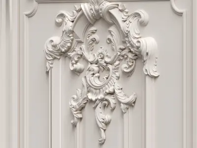 2 carved classic doors 3D model