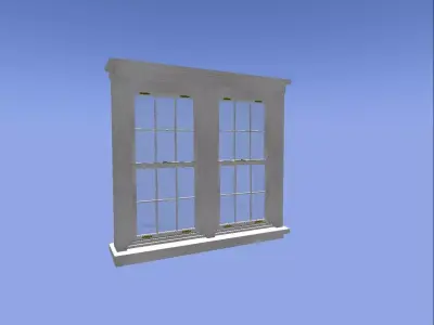 Double-Hung Windows American House 3D model