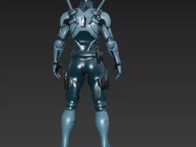 Biomechanical Assassin Futuristic Cyber Ninja 3D Character Model 3D model