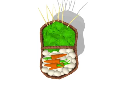Farmer Vegetable Basket Low-poly 3D model