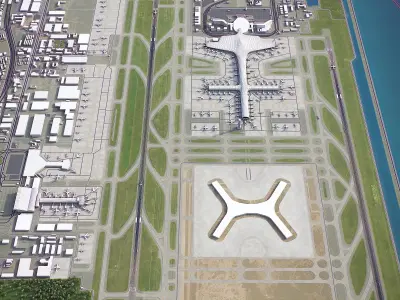 Shenzhen Baoan Airport Low-poly 3D model