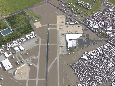 Marrakesh - Menara Airport - RAK Low-poly 3D model