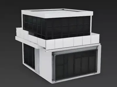 Modern European Minimalist Villa 3D Model Low-poly 3D model
