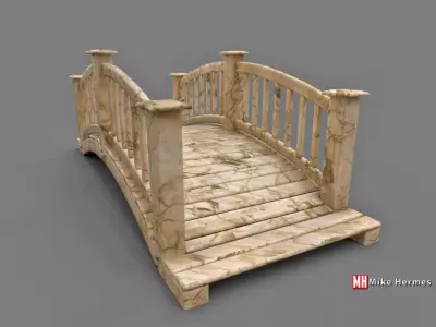 Marble bridge Low-poly 3D model purchase