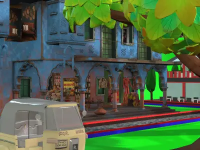 Stylized Ruined City  Game Environment and Sci Fi Icon Pack 3D model