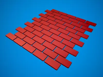 Seamless Stylized Brick - Seamless Mesh  Low-poly 3D model