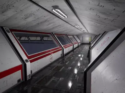 Modular Sci-Fi Station Kit Low-poly 3D model