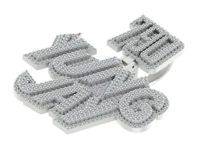 Custom Iced-Out Dual Nameplate Pendant  3D print model