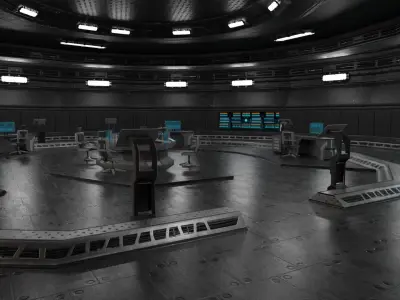 Sci Fi Interior Low-poly 3D model