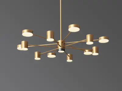 12 Lights Sputnik Chandelier 3D model
