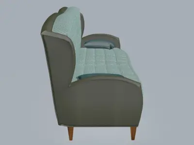 Chesterfield smoothed shape sofa 3D model