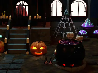 Haunted Halloween House 3D model