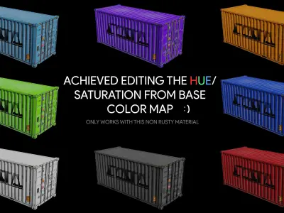 6 Rusty Containers Low-poly 3D model