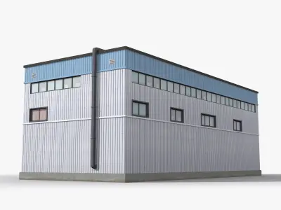 Factory x5 Low-poly 3D model