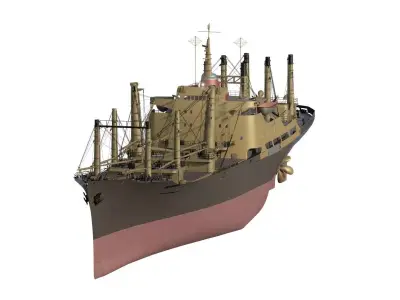LARGE WW2 US CARGO SHIP 3D model