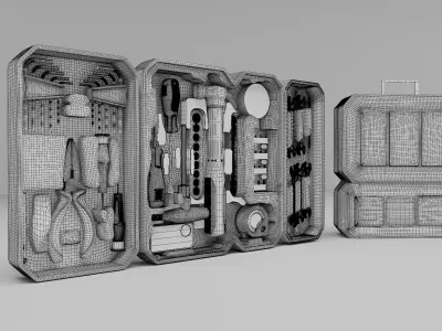  well-organized maintenance tool kit pag 3D model