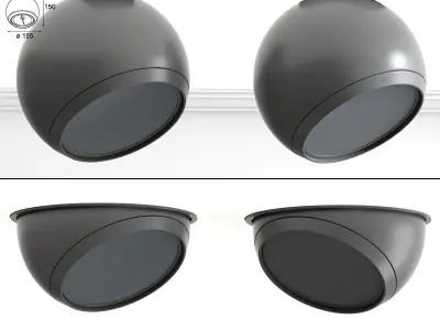 Bolster Gu10 Surface Mounted Spotlight 3D model