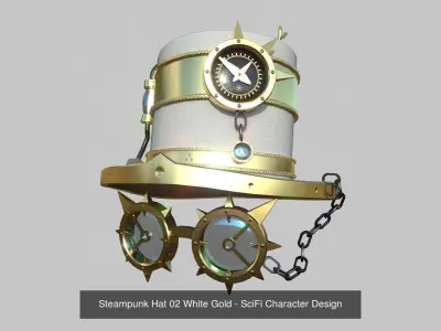 10 Steampunk Hat Collection - SciFi Character Design 3D Model Pack