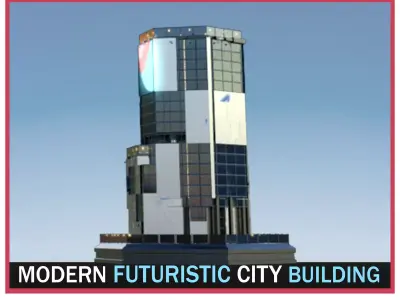 Futuristic Future Modern City Building Skyscraper  3D model