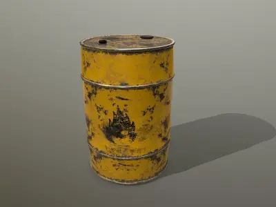 Barrel Set Low-poly 3D model