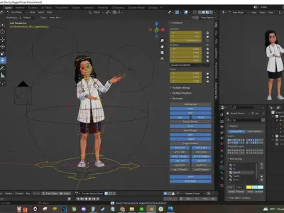 Doctor Cartoon Female Character 3D model