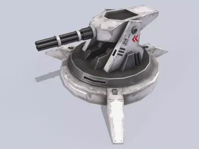 Scifi advance turret Low-poly 3D model buy