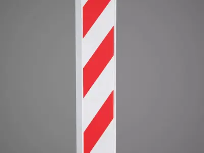 Warning pole Low-poly 3D model