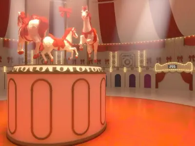 Squid Game season 2 Find A Partner Carousel game scene 3D model