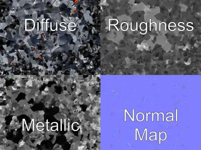 Futuristic Graphite Quad Bike model pack Low-poly 3D model