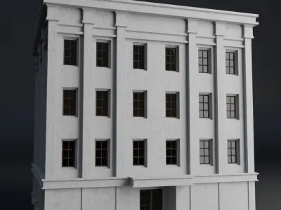 CLASSIC OLD EUROPEAN BUILDING 04 Low-poly 3D model