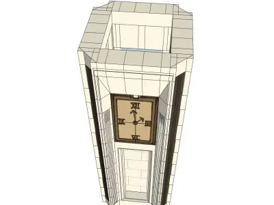 vernacular clock tower 3d model 3D model