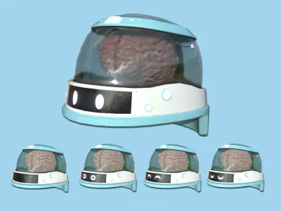 08 SciFi Brain Helmet Collection - Character Design Fashion 3D Model Pack