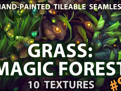 Grass Magic Forest Floor 10 TEXTURES Hand-painted ---PACK 9--- Texture