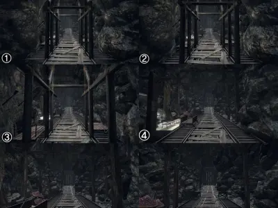 Modular cave kit Low-poly 3D model