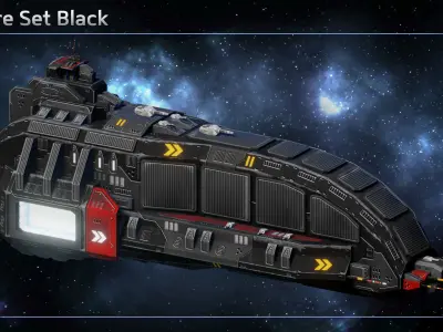Spaceship William Kidd Pirate Transport Carrier Low-poly 3D model