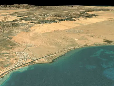 Mecca and the Red Sea coast of Saudi Arabia - tile n24 e37 3D model