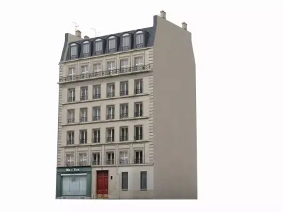 Old Paris House 006 Low-poly 3D model