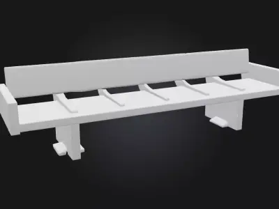 Wooden Bench  Timeless Rustic Seating 3D model
