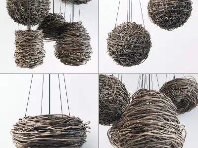 Branch decor lamp n5 3D model