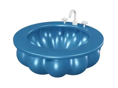 Fabulous Flower Wash Basin Low-poly 3D model