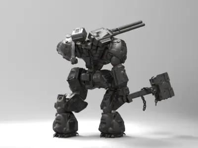 Mech- Kuznets Hammer Mech Miniature 3D print model
