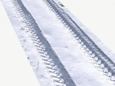 Trail in the snow  Low-poly 3D model
