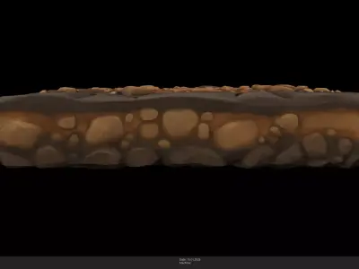 Stylized Stone Floor Tile Game Ready - AI Low-poly 3D model
