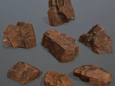 Rock Set 8 Low-poly 3D model