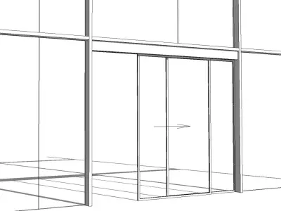 Curtain Wall Automatic Single Sliding Door 3D model